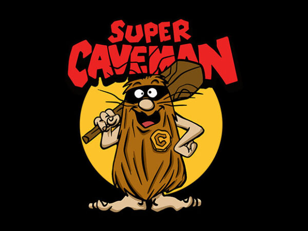 Super caveman t shirt template vector