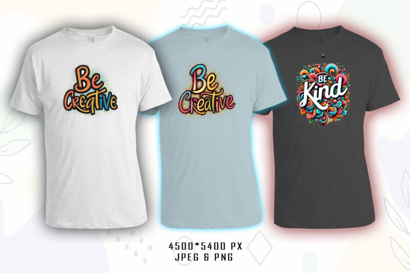 Typographic t-shirt design bundle with 20 png & jpeg designs – download instantly inspirational T-shirt Design