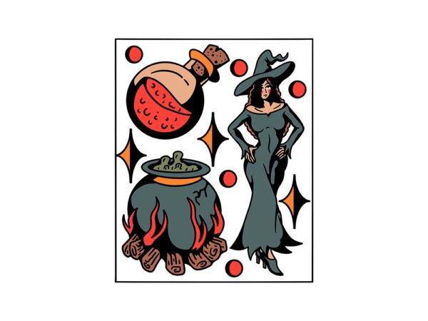 Witch flash t shirt design for sale