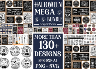 Farmhouse Halloween Mega Bundle, Halloween Big Bundle, Halloween Gift Idea SVG, Halloween Mega Bundle, Halloween Clipart, Halloween Cut file t shirt graphic design