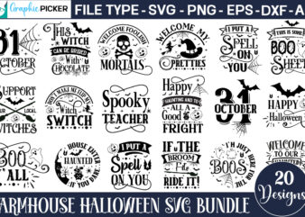 Farmhouse Halloween SVG Bundle, halloween svg, halloween svg bundle, farmhouse halloween svg, farmhouse halloween svg bundle, old farmhouse t shirt graphic design