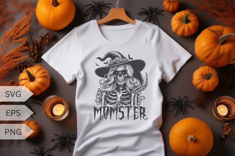 Funny Momster Monsters Halloween Mom Life Spooky Mama T-Shirt design vector, mom, halloween, mama, spooky, funny, momster, monsters, life,