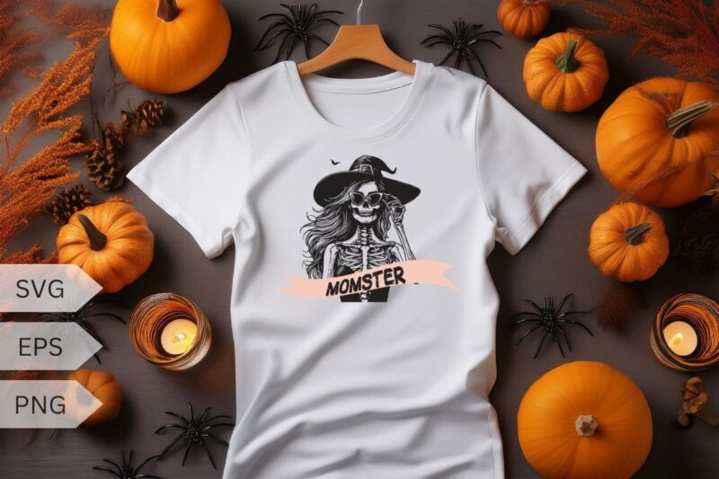 Funny Momster Monsters Halloween Mom Life Spooky Mama T-Shirt design vector, mom, halloween, mama, spooky, funny, momster, monsters, life, t