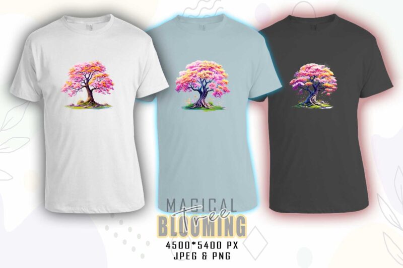 Mega Bundle of Watercolour Blooming Tree t-shirt design bundle with 100 designs – download instantly T-Shirt Design Bundle