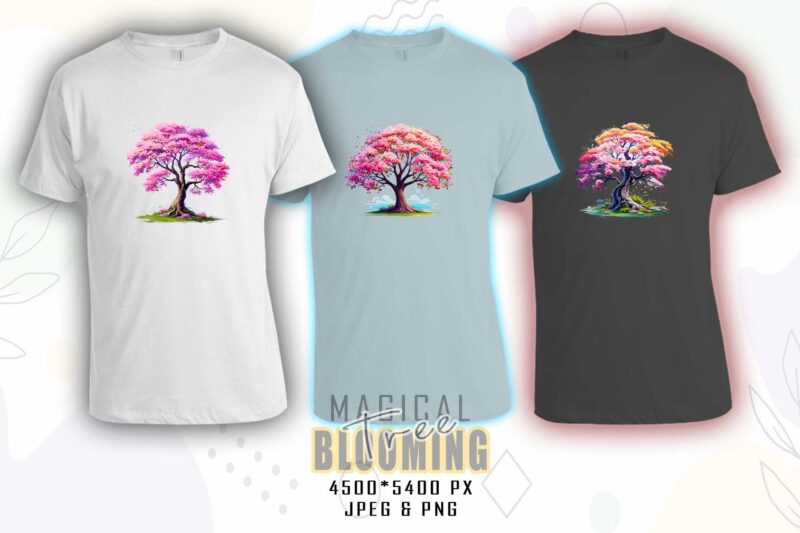 Mega Bundle of Watercolour Blooming Tree t-shirt design bundle with 100 designs – download instantly T-Shirt Design Bundle