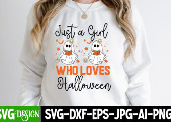 Just a Girl Who Loves Halloween T-Shirt Design, Just a Girl Who Loves Halloween Vector t-Shirt Design , The Boo Crew T-Shirt Design, The Boo