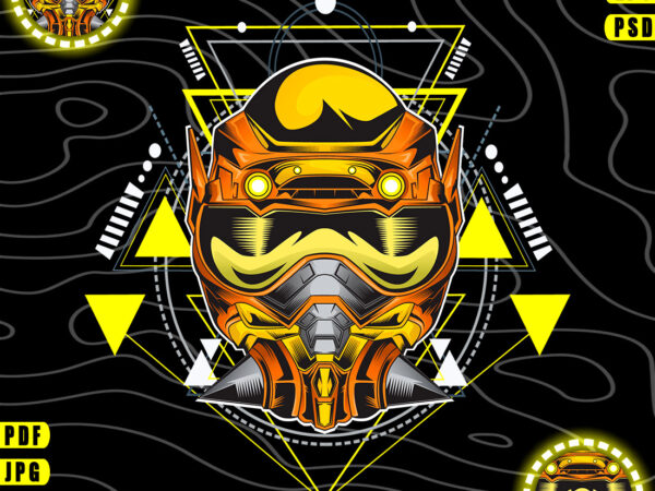 Yellow robot tshirt design (ai/eps/psd/dxf/pdf/svg/webp/jpg/png)