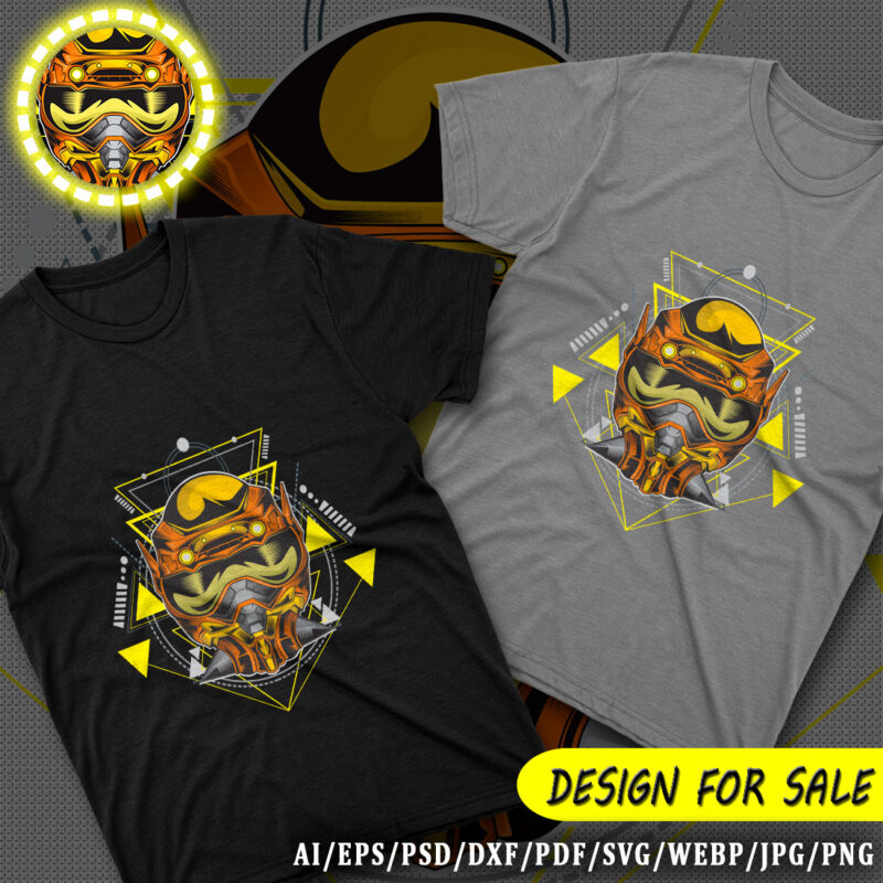 Yellow Robot Tshirt Design (AI/EPS/PSD/DXF/PDF/SVG/WEBP/JPG/PNG)