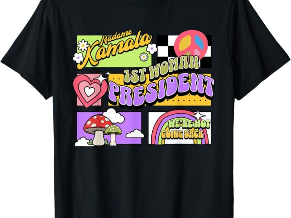 1st woman president kamala harris preppy aesthetic rainbow t-shirt