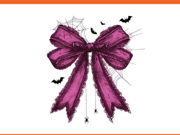 Coquette bow pink halloween png, coquette bow spider halloween png t shirt vector file