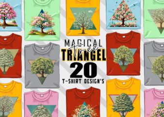 Magical Triangle Tree t-shirt design bundle with 20 designs – download instantly