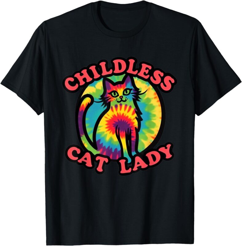 2024 Childless Cat Lady Design Ladies is Voting Kamala Elect T-Shirt