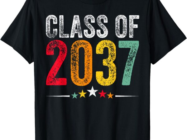 2037 graduation class of 2037 grow with me boys girls retro t-shirt