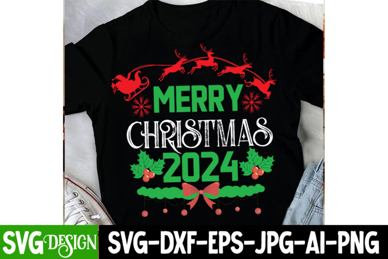 Merry Christmas 2024 T-Shirt Design, Merry Christmas 2024 SVG Design , Christmas T-Shirt Design, Christmas T-Shirt Design bundle, Christmas