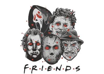 Horror Movie Characters Friends Halloween PNG graphic t shirt