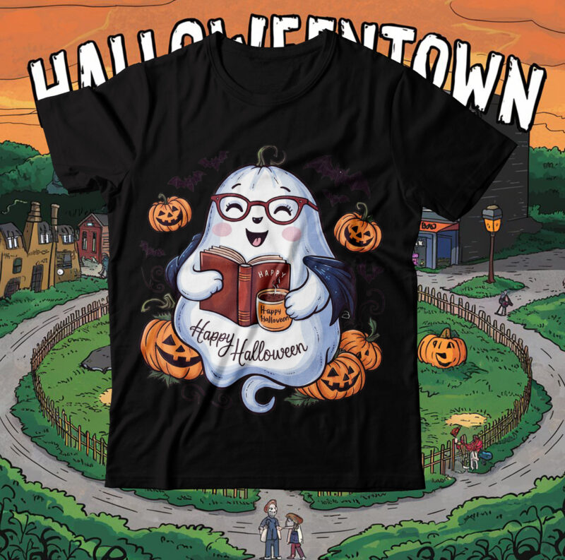 Happy Halloween T-Shirt Design, Happy Halloween illustation Design, Happy Halloween T-shirt Design, halloween halloween,horror,nights hallow