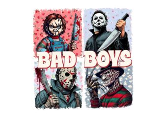 Bad Boys Horror Movie Characters Friends Halloween PNG t shirt template