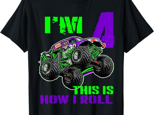 4 years old shirt 4th birthday boy monster truck lovers t-shirt