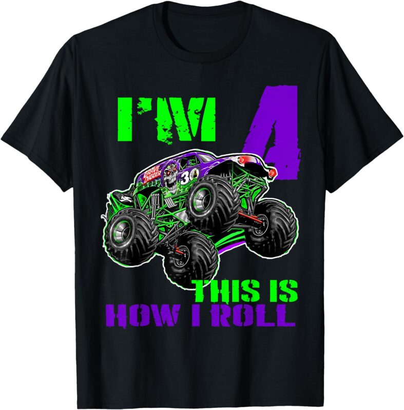 4 Years Old Shirt 4th Birthday Boy Monster Truck Lovers T-Shirt