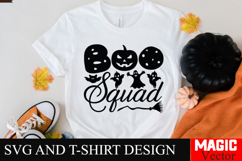 Boo Squad SVG Cut File,Boo Squad,Halloween welcome svg, spooky svg, ghost svg, Halloween svg bundle, Halloween clipart, funny halloween svg,