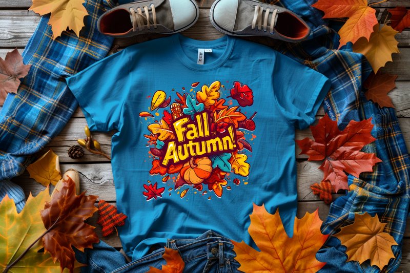 Retro Style Fall Word Bubble Art Bundle, Fall T-Shirt Design