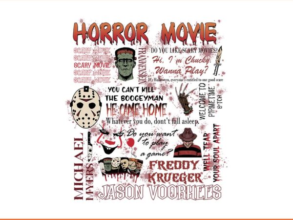 Horror movies friend halloween png graphic t shirt