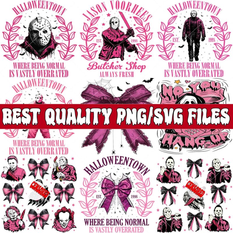 Bundle Horror Friend Movie Halloween PNG, Pink Ghost Halloween PNG, Pink Ghost Horror Friend PNG