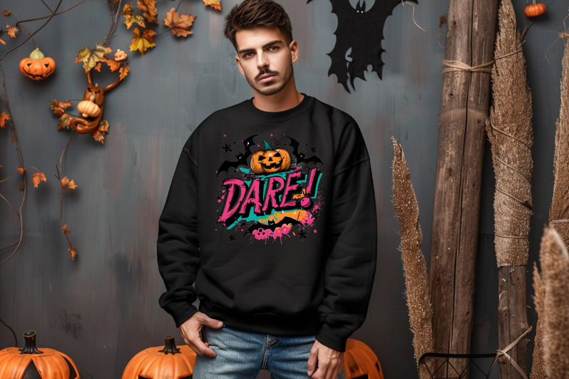 Retro Style Halloween Word Bubble Bundle, Halloween T-Shirt Designs