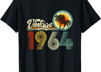 60 Years Old Gifts Vintage Born In 1964 Retro 60th Birthday T-Shirt