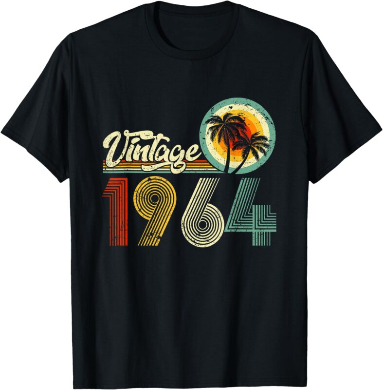 60 Years Old Gifts Vintage Born In 1964 Retro 60th Birthday T-Shirt