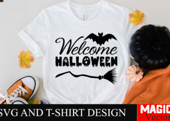 Welcome Halloween SVG Cut File,Halloween welcome svg, spooky svg, ghost svg, Halloween svg bundle, Halloween clipart, funny halloween svg,Ha t shirt design for sale