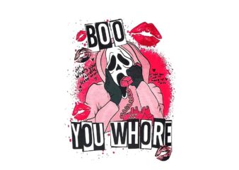 Boo You Whore Ghost Halloween PNG, Ghost Pink Halloween PNG