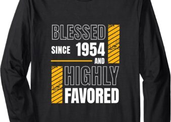 70th Birthday Blessed Football Fan Men Happy Birthday Long Sleeve T-Shirt