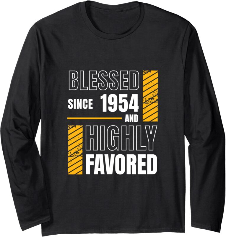 70th Birthday Blessed Football Fan Men Happy Birthday Long Sleeve T-Shirt