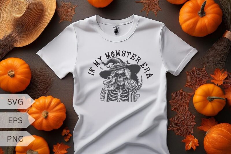 Halloween Mom In My Momster Era Spooky Season Shirt Ghost t-shirt design vector, mom, halloween, mama, spooky, funny, momster, monsters