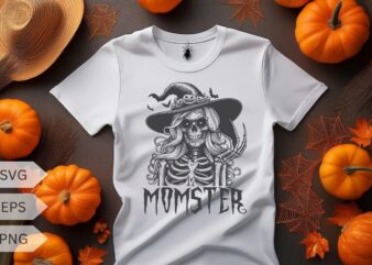 Funny Momster Monsters Halloween Mom Life Spooky Mama T-Shirt design vector, mom, halloween, mama, spooky, funny, momster, monsters, life,