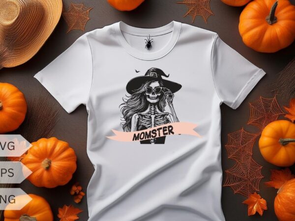 Funny momster monsters halloween mom life spooky mama t-shirt design vector, mom, halloween, mama, spooky, funny, momster, monsters, life, t