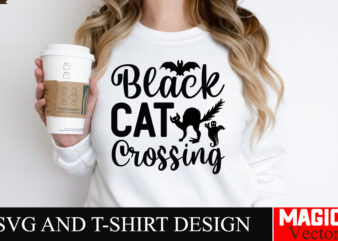 Black Cat Crossing SVG Cut File,Black Cat Crossing,Halloween welcome svg, spooky svg, ghost svg, Halloween svg bundle, Halloween clipart, fu t shirt template