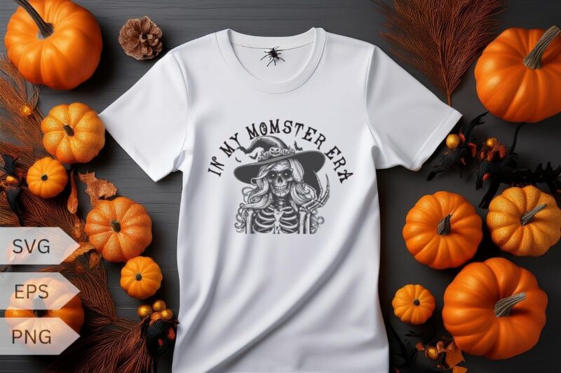 Halloween Mom In My Momster Era Spooky Season Shirt Ghost t-shirt design vector, mom, halloween, mama, spooky, funny, momster, monsters