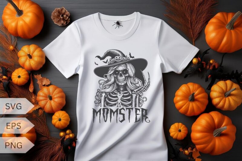 Funny Momster Monsters Halloween Mom Life Spooky Mama T-Shirt design vector, mom, halloween, mama, spooky, funny, momster, monsters, life,