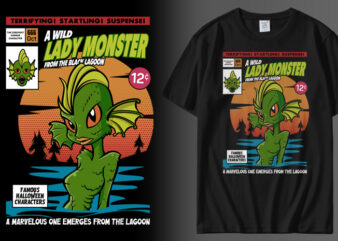 A wild lady monster t shirt vector