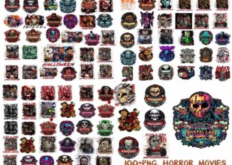 100 Halloween Character PNG Bundle, Horror Characters PNG Bundle, Horror Friends Halloween PNG, Horror Bundle PNG