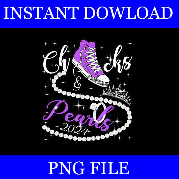 Chucks And Pearls 2024 PNG, Kamala Harris Sneakers PNG