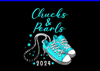 Chucks And Pearls 2024 PNG, Kamala Harris Sneakers PNG