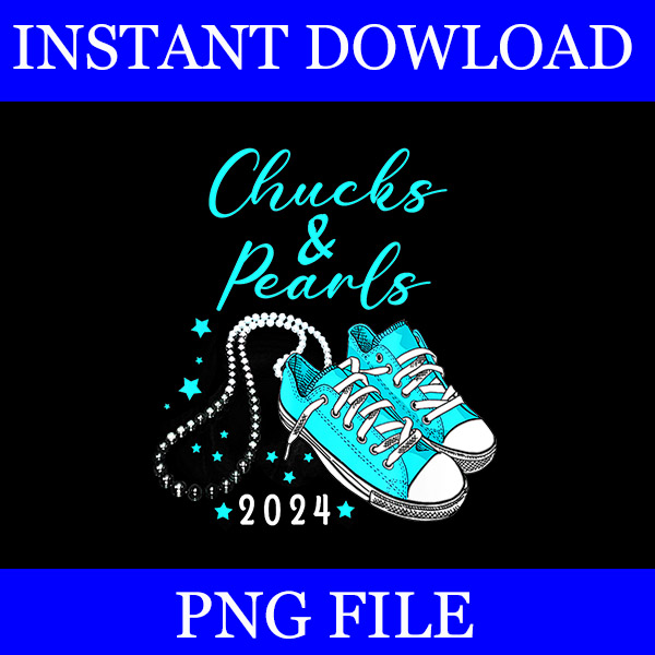 Chucks And Pearls 2024 PNG, Kamala Harris Sneakers PNG