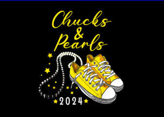 Chucks And Pearls 2024 PNG, Kamala Harris Sneakers PNG