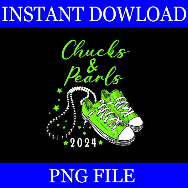 Chucks And Pearls 2024 PNG, Kamala Harris Sneakers PNG