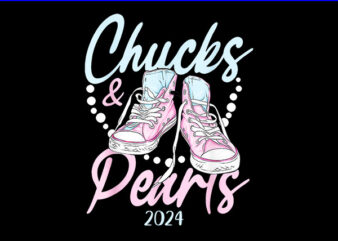 Chucks And Pearls 2024 PNG, Kamala Harris Sneakers PNG t shirt vector file