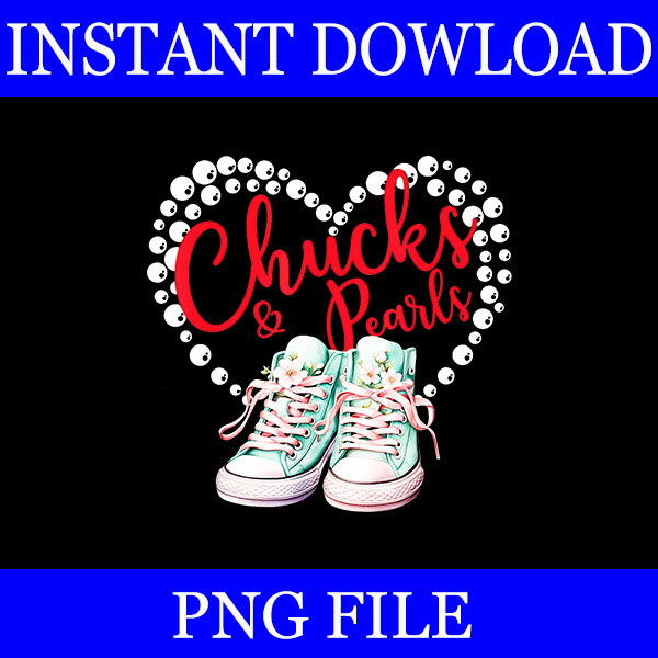 Chucks And Pearls 2024 PNG, Kamala Harris Sneakers PNG