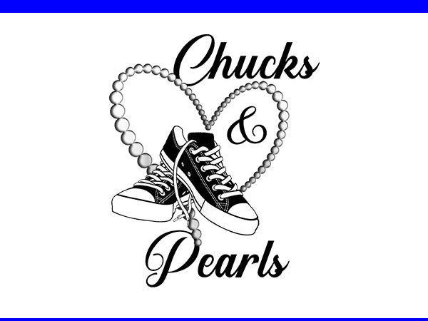 Chucks and pearls i’m with her kamala 2024 png, chucks and pearls png t shirt vector file